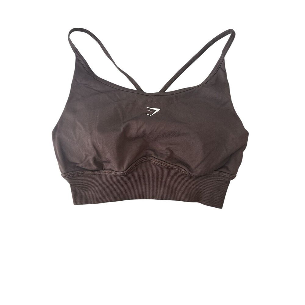 Gymshark Sport Bra Womens S Brown Compression Padded Athletic Gym Yoga Top